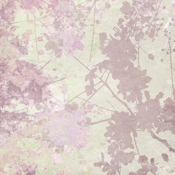 Impressão Silhueta Flores Fundo Texturizado Pastel — Fotografia de Stock