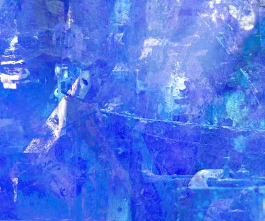 Blue Impressionist Textured Abstract with Text Space clipart