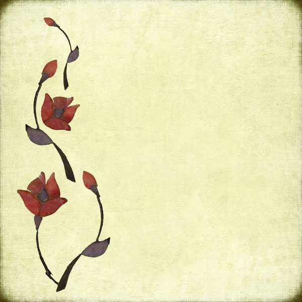 Stone flower design na starožitný papír — 图库照片