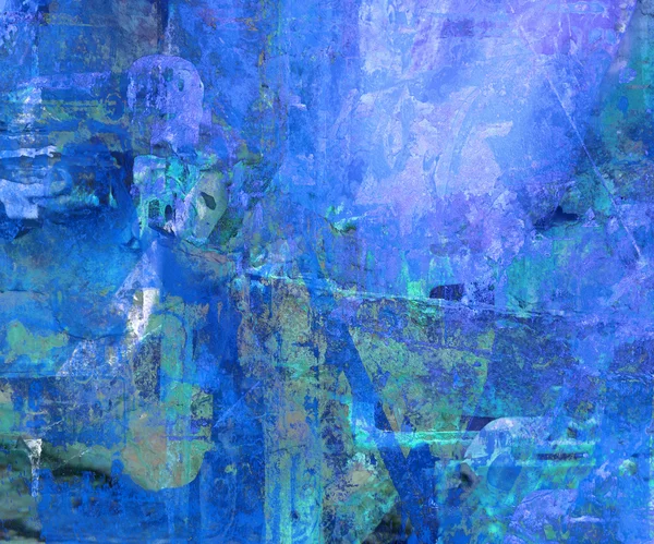 Impressionista blu strutturato astratto — Foto Stock