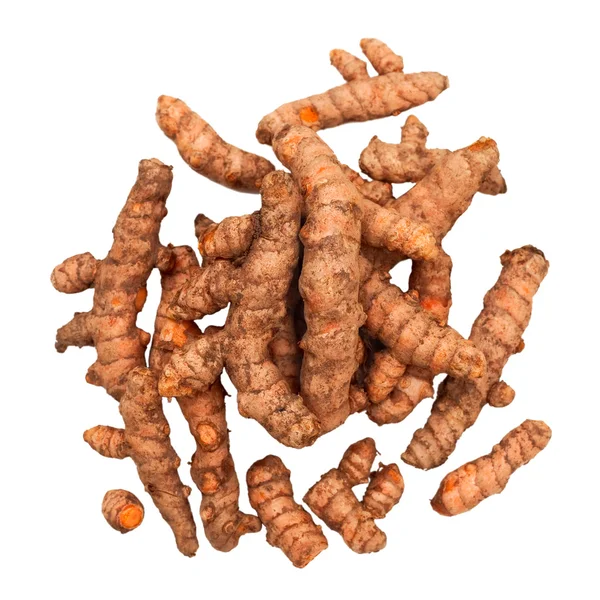 Turmeric Roots in a Pile Isolated — Stock Photo, Image