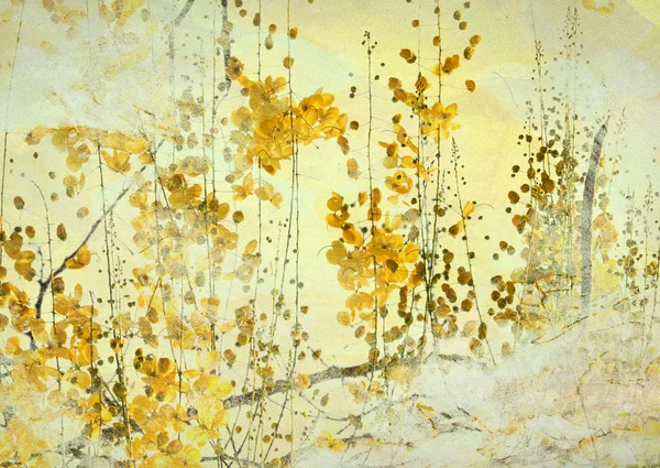 Gelbe Blume Grunge Kunst Hintergrund — Stockfoto