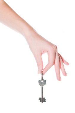 Key in a female hand clipart