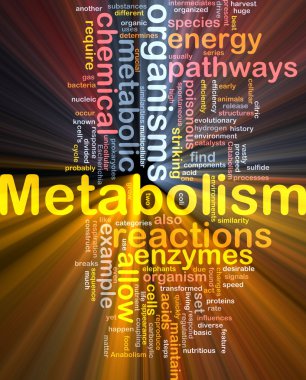 Metabolism metabolic background concept glowing clipart