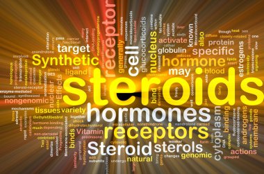 Steroid Hormon kavramı parlayan arka plan