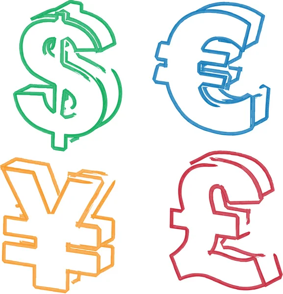 Valuta symbol illustrationer — Stockfoto
