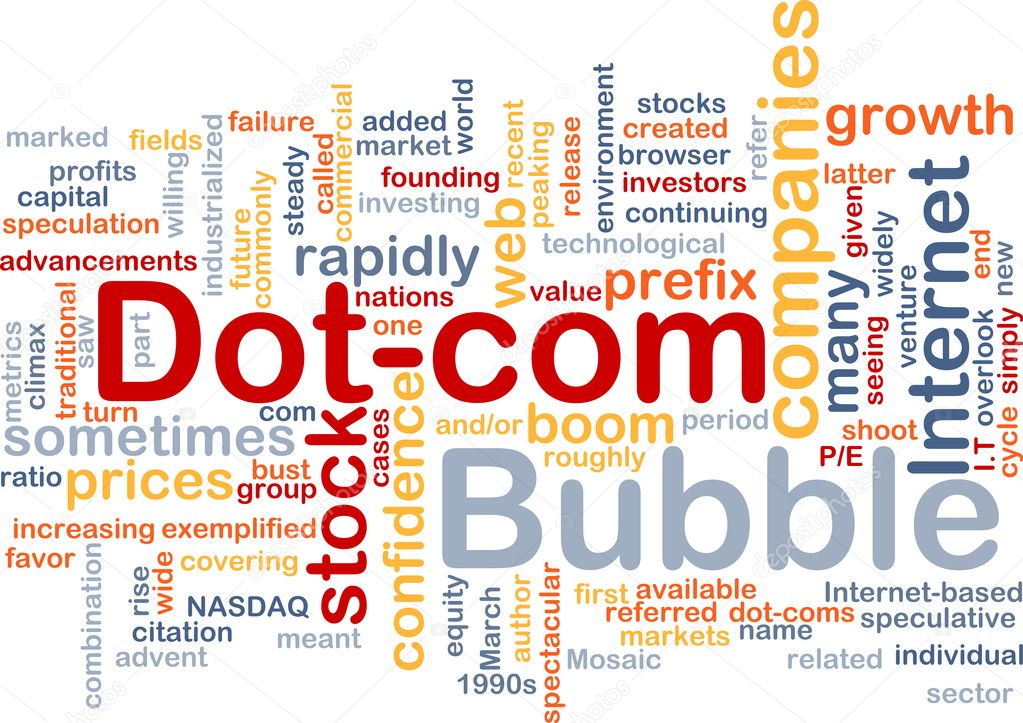 Dot-com bubble background concept
