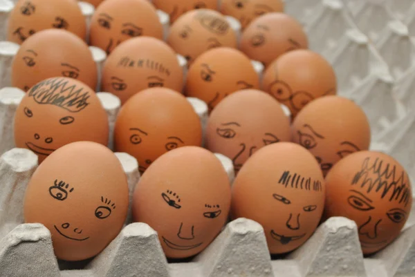 stock image Eggs with faces