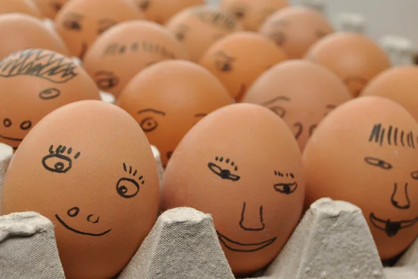 Stock image Eggs with faces