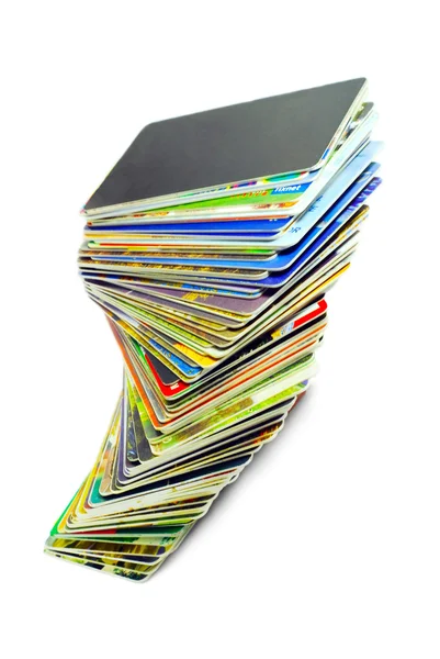 Tower made of electronic cards — Stock Photo, Image