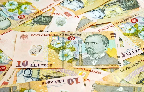 Detailaufnahme der rumänischen Banknoten — Stockfoto