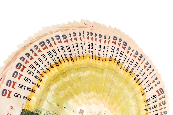 Detail close-up van Roemeense banconotes — Stockfoto