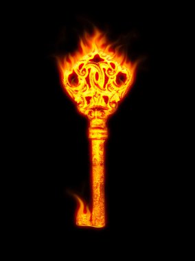 Vintage fire key clipart