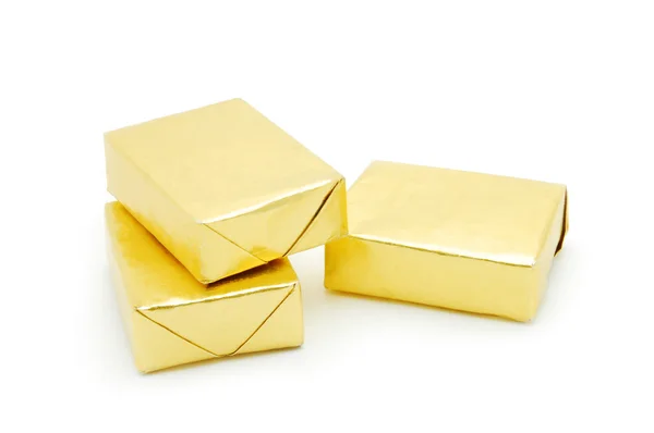 Golden packages — Stock Photo, Image