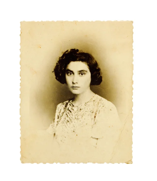 Vintage portræt af en ung kvinde - Stock-foto