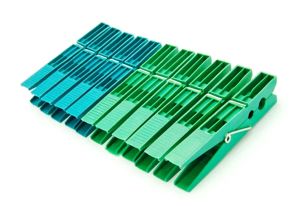Conjunto de dez clothespins — Fotografia de Stock