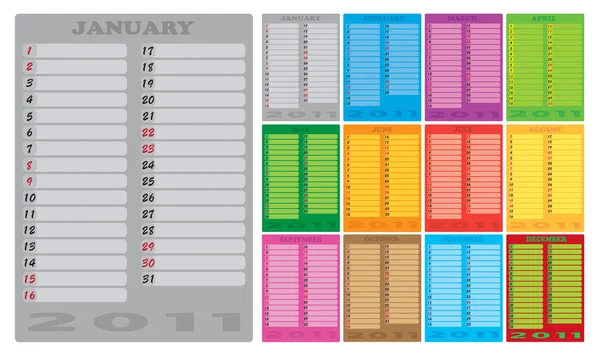 2011 kalendern — Stockfoto