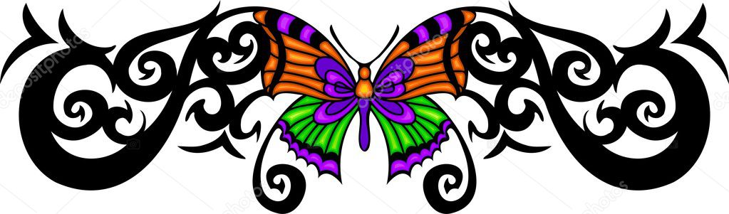 purple tribal butterfly