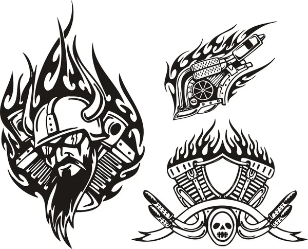 Biker tattoo Vector Art Stock Images | Depositphotos