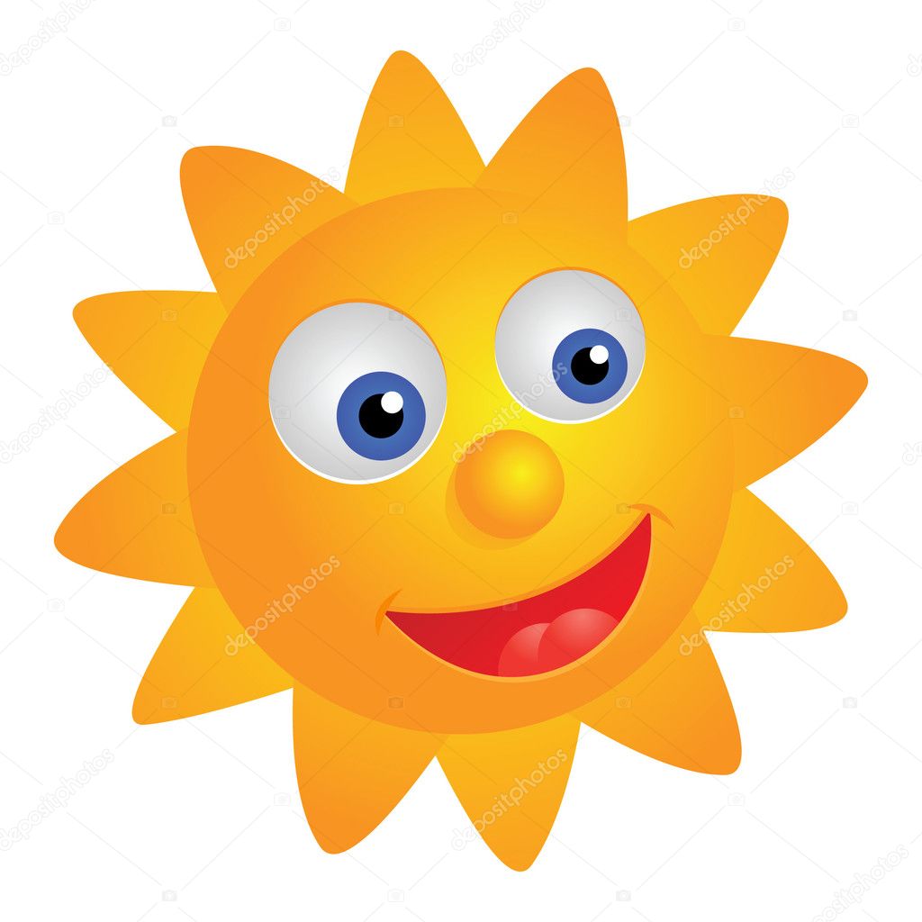 Smiling sun, vector illustration EPS version 8 — Stock Vector ...