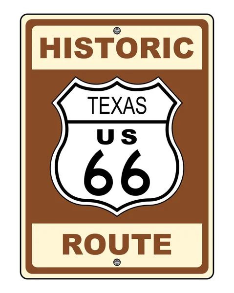 Señal de Ruta Histórica de Texas US 66 — Foto de Stock