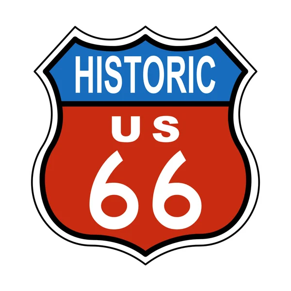 Исторический маршрут US 66 Sign — стоковое фото