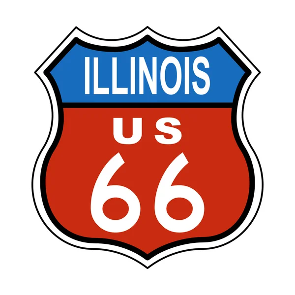 Illinois Ruta US 66 Signo —  Fotos de Stock
