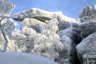 Table Mountain in Poland - one of the oldest mountains in Europe. Formations caused by karst phenomena. clipart