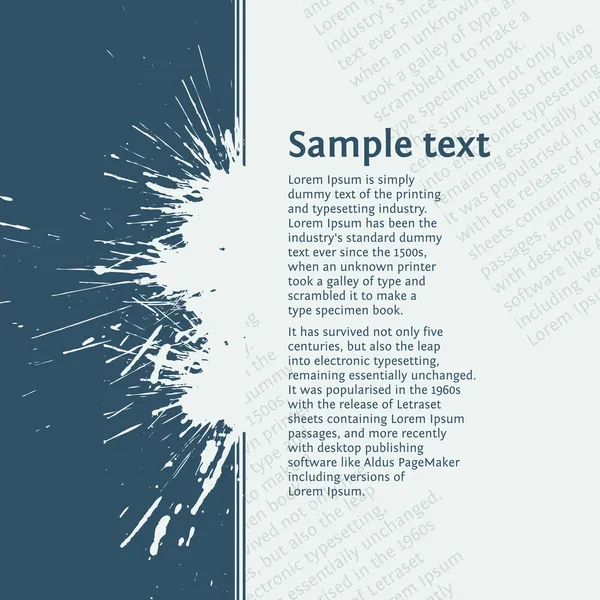 Inky splash med plats för din text — Stock vektor