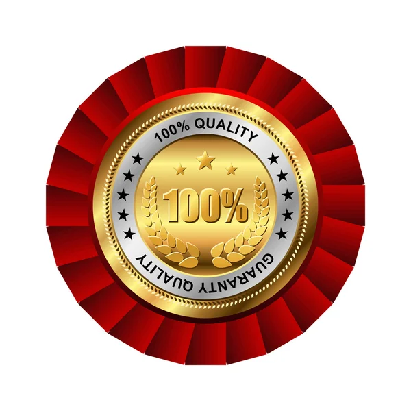 Badge Oro Vettoriale Denominato Qualità Della Garanzia Tua Opera Arte — Vettoriale Stock