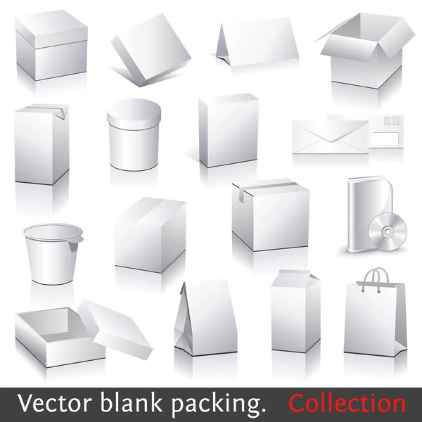 Blank packing collection — Stock Vector