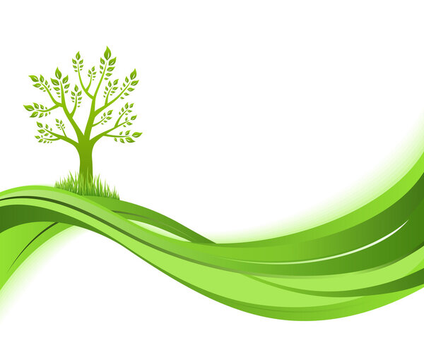Green nature background. Eco concept illustration. Abstract green vector illustration with copyspase.
