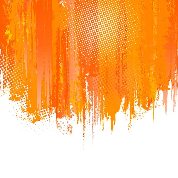 Vernice Arancione Spruzza Sfondo Sfondo Vettoriale Con Posto Testo — Vettoriale Stock