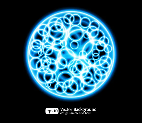 Eps10 effets lumineux fond bleu rond — Image vectorielle
