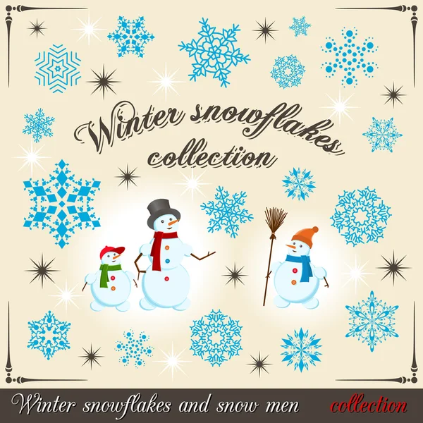 stock vector Winter collection 2. Modern design element for cold season. Set of snowflakes and snow.