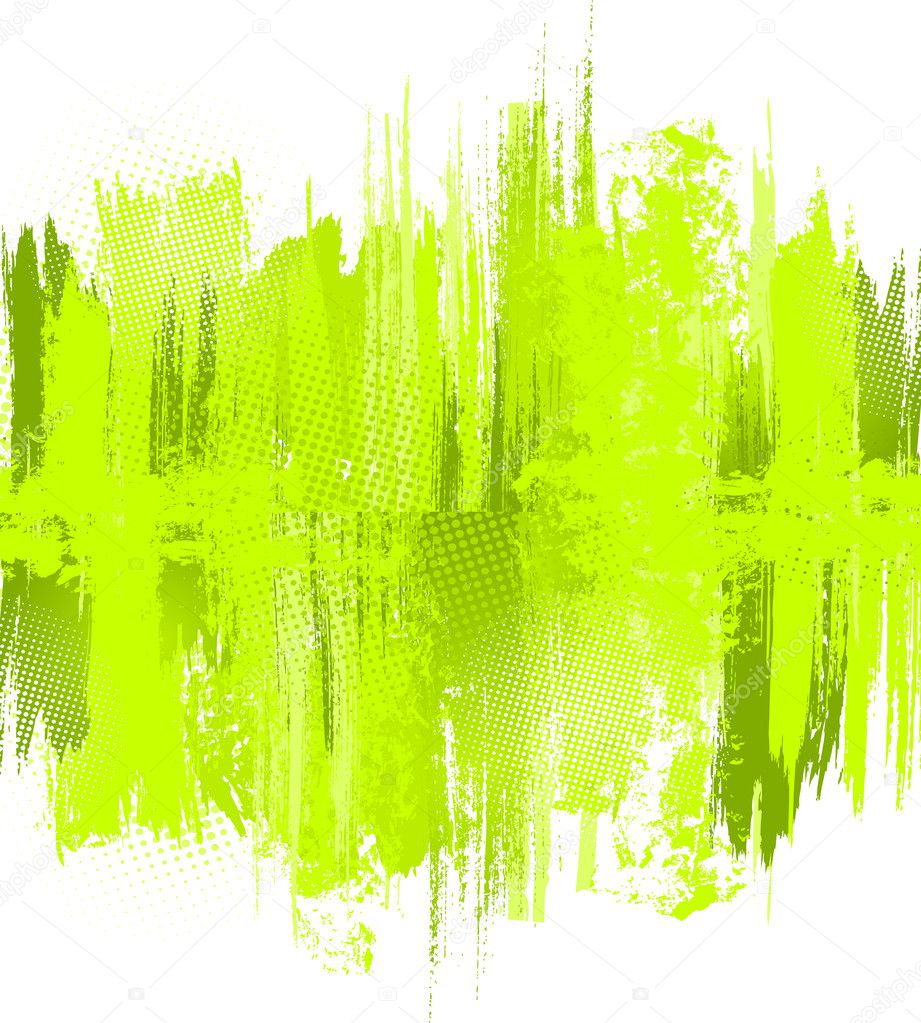 Green abstract paint splashes illustration. Vector background with place for your text.