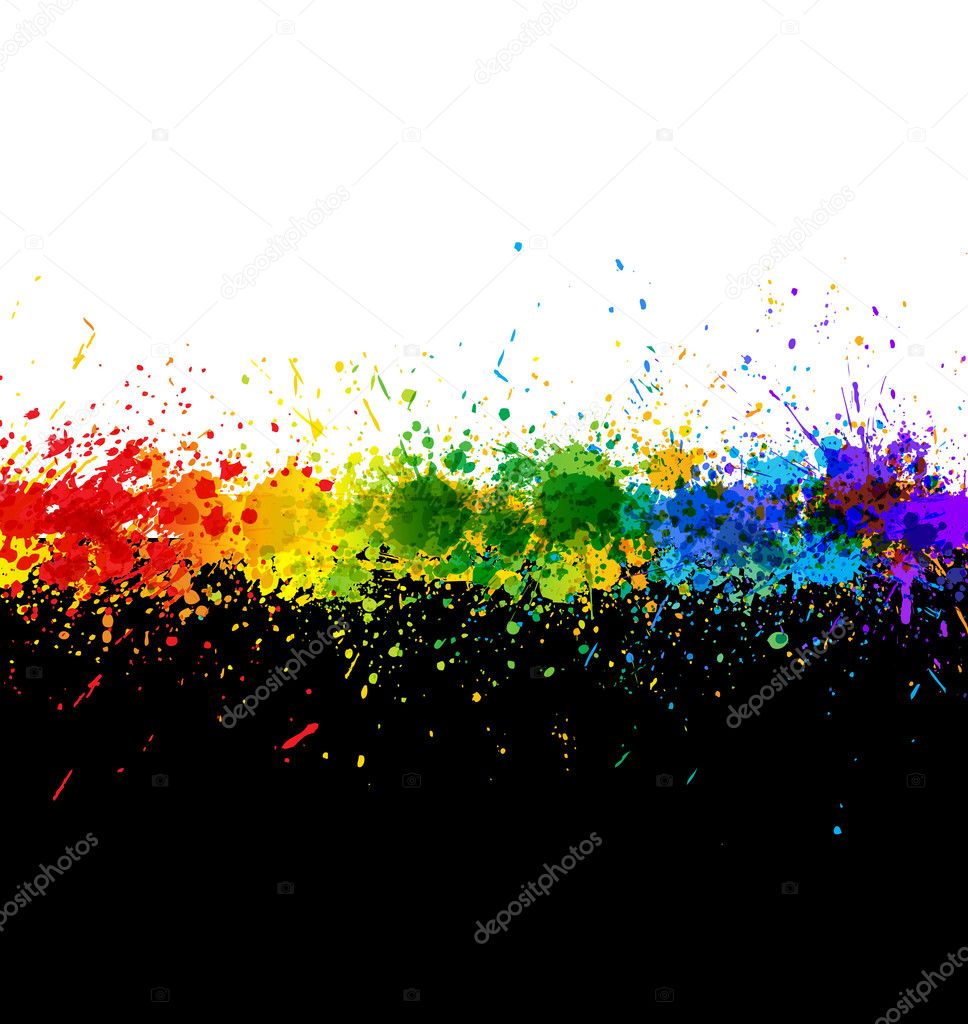 Color paint splashes. Gradient vector background
