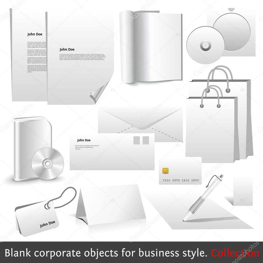 Blank corporate objects for business style. Set of modern design elements of your design work.
