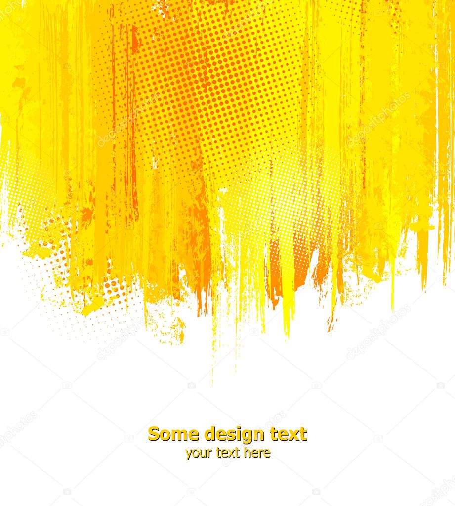 Orange abstract paint splashes illustration. Vector background with place for your text.