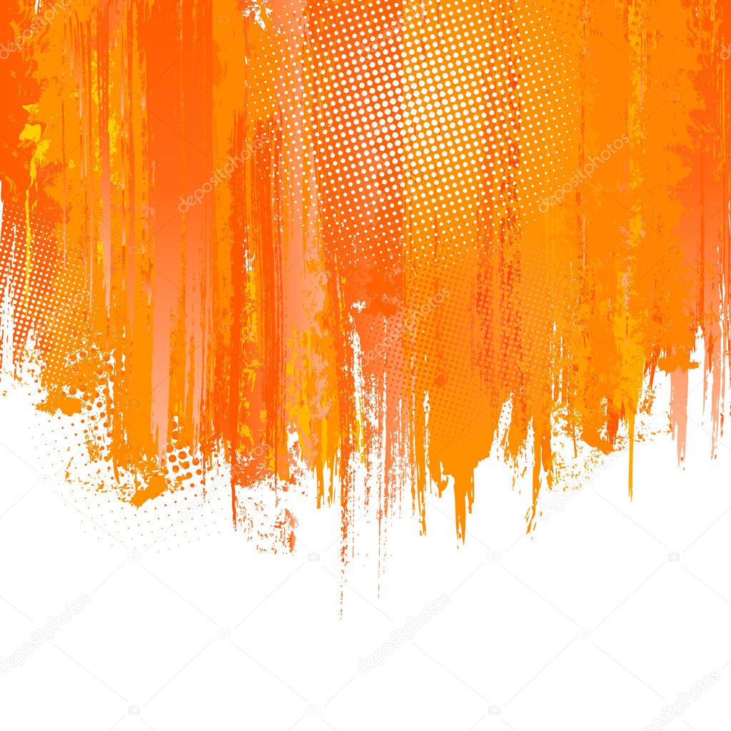 Orange paint splashes background. Vector background with place for your text.