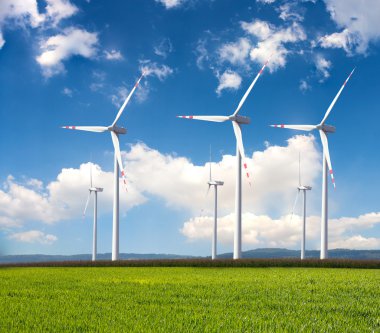 Power generating windmills clipart