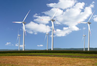 Wind turbines farm clipart