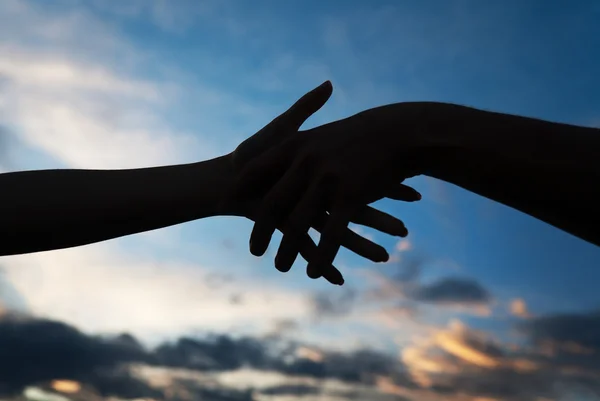 stock image Female and male hands together