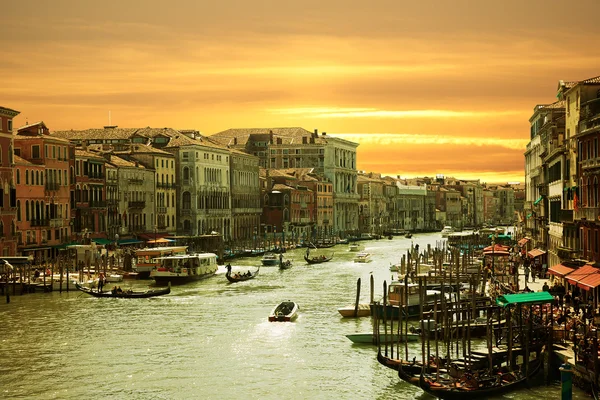 Venecia, puesta del sol en el canal grande — Foto de Stock