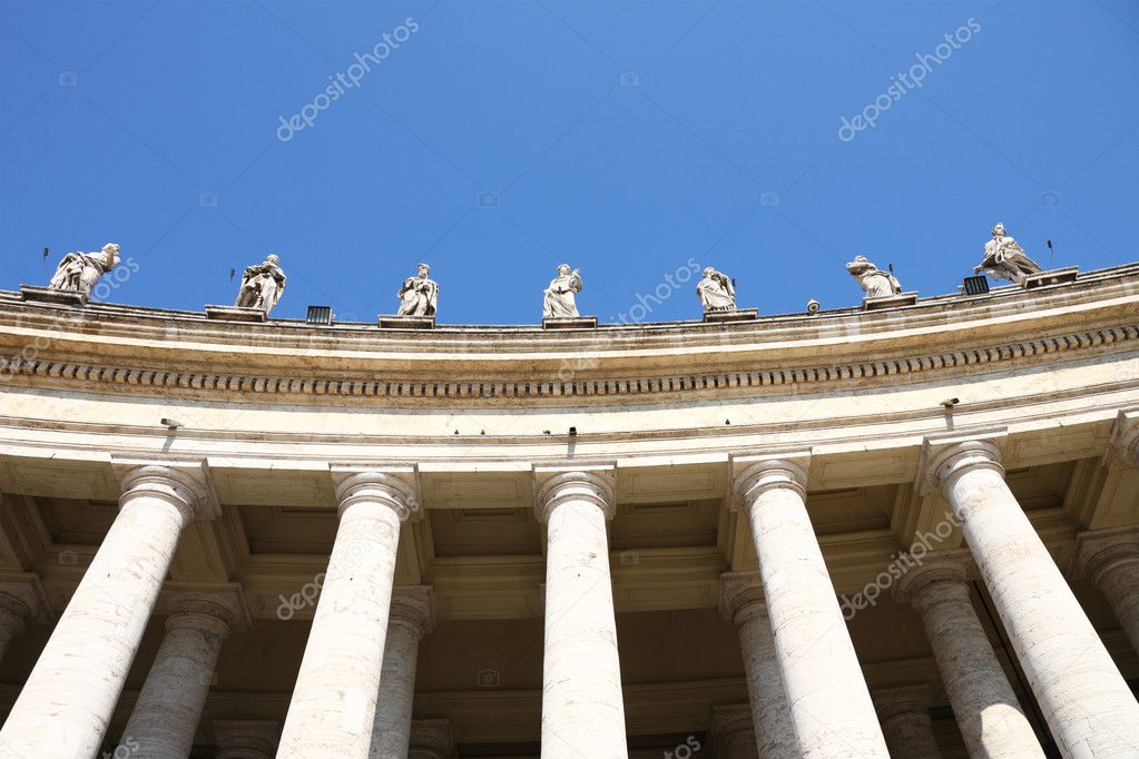 Famous colonnade of St. Peter's Basilica