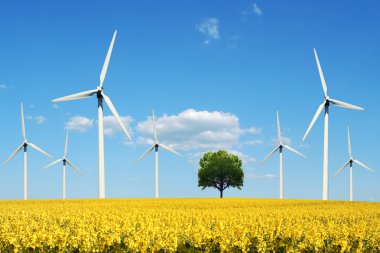 Power generating windmills clipart