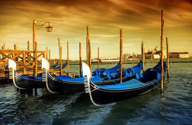 Gondola Parking, Venice -Italy clipart