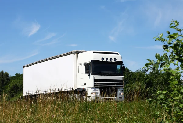 Witte Vrachtwagen — Stockfoto