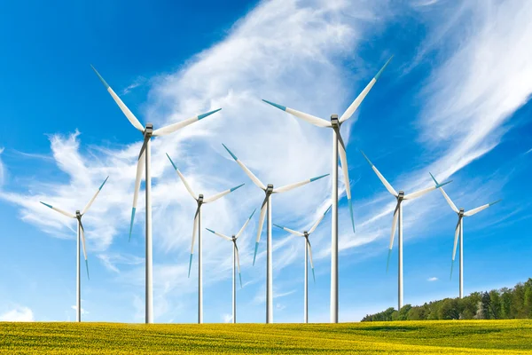 Power wind energy turbines — Stock Photo, Image