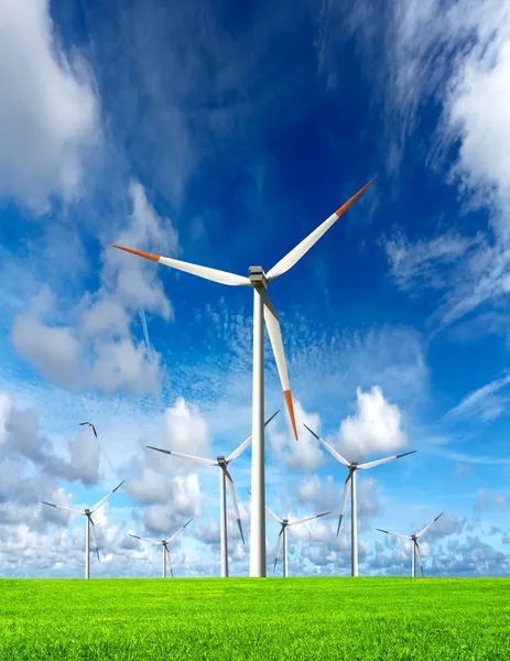 Paisagem de turbinas eólicas — Fotografia de Stock